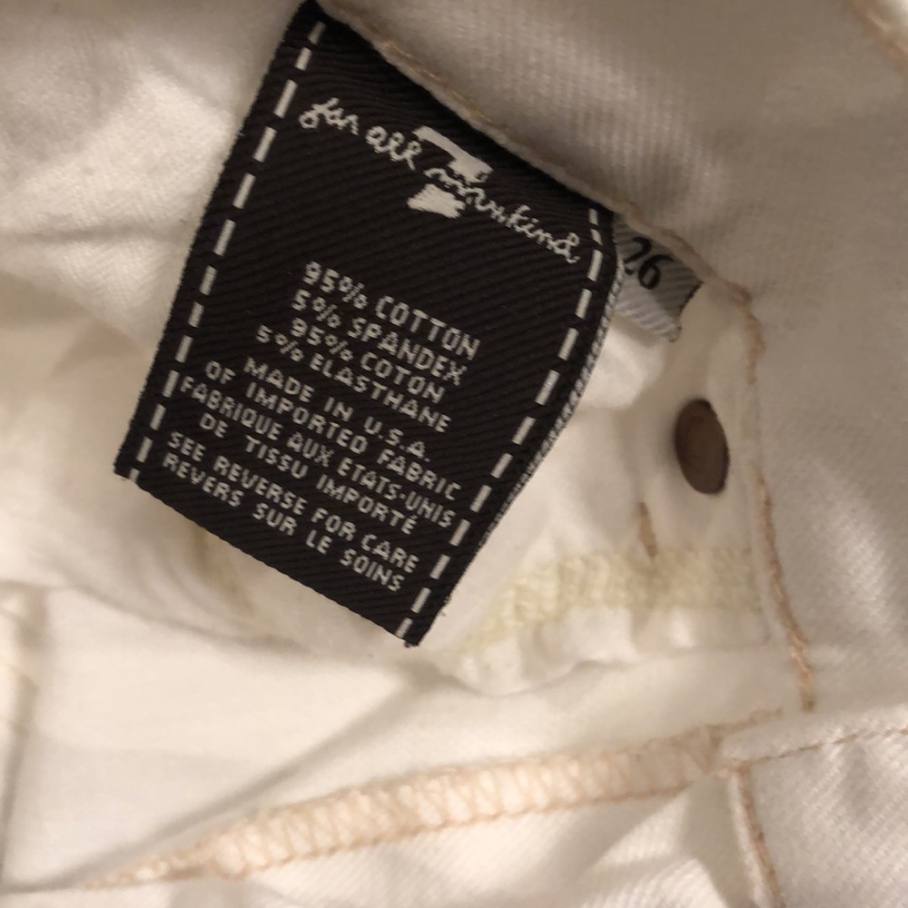 7 For All Mankind Bootcut White Cotton Jeans - Picture 3 of 7